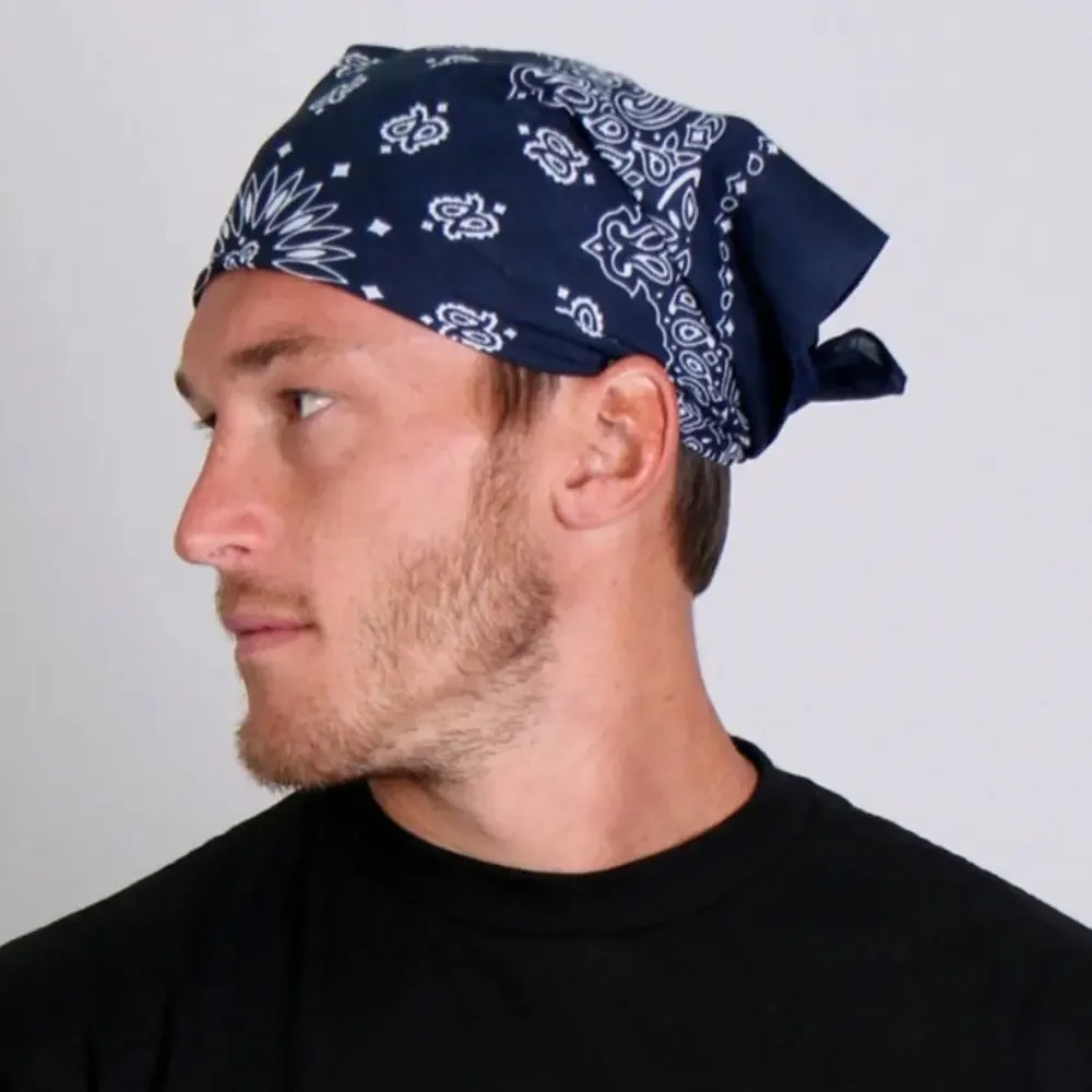 NWT Hot Leathers BAP1008 Classic Navy Paisley Bandana